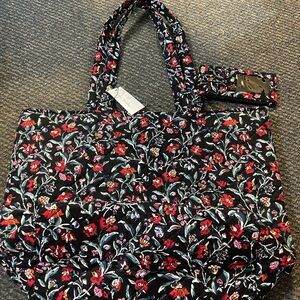 New Vera Bradley Floral Tote Bag & Wallet Set